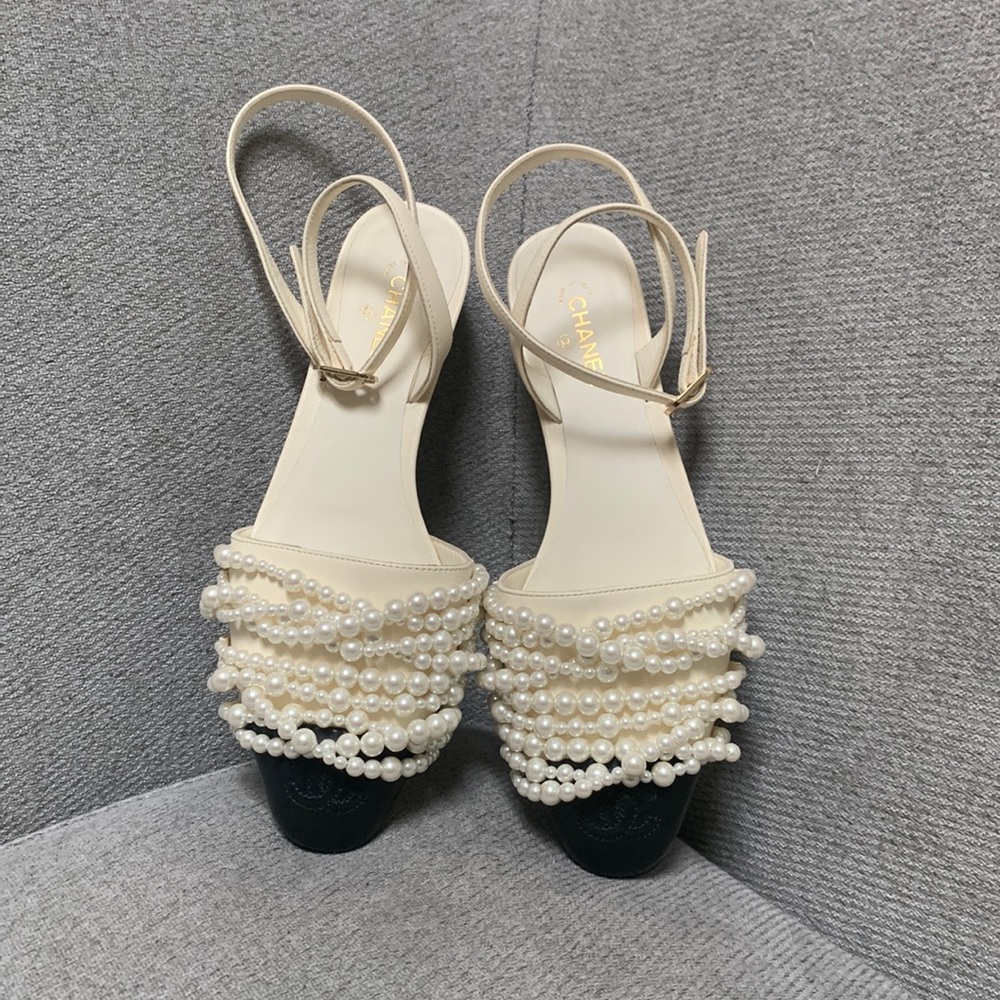 chanel pearl sandals